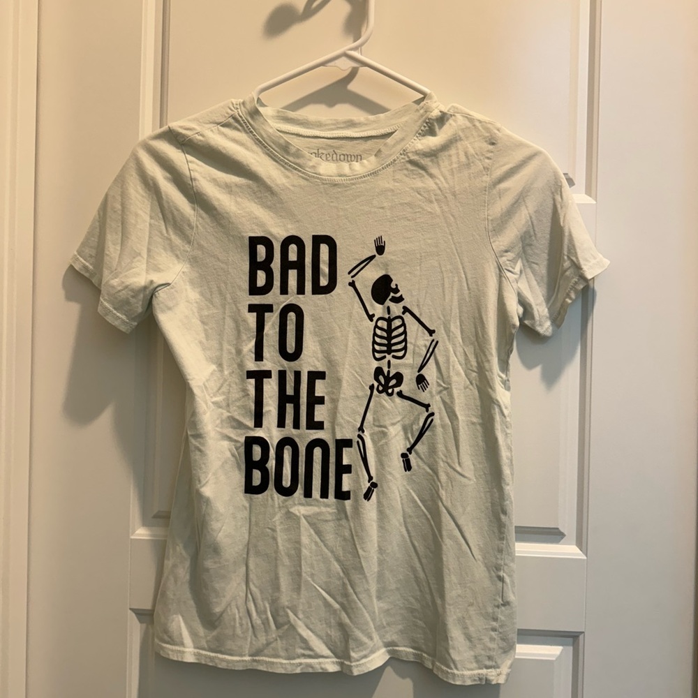 Brokedown Bad To The Bone, Boys Size 10 Short Sleeve T Shirt Halloween Skeleton